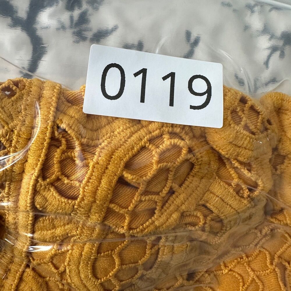 yellow boho crochet lace tiered midi dress spaghetti straps sleeveless size xl - Picture 10 of 10